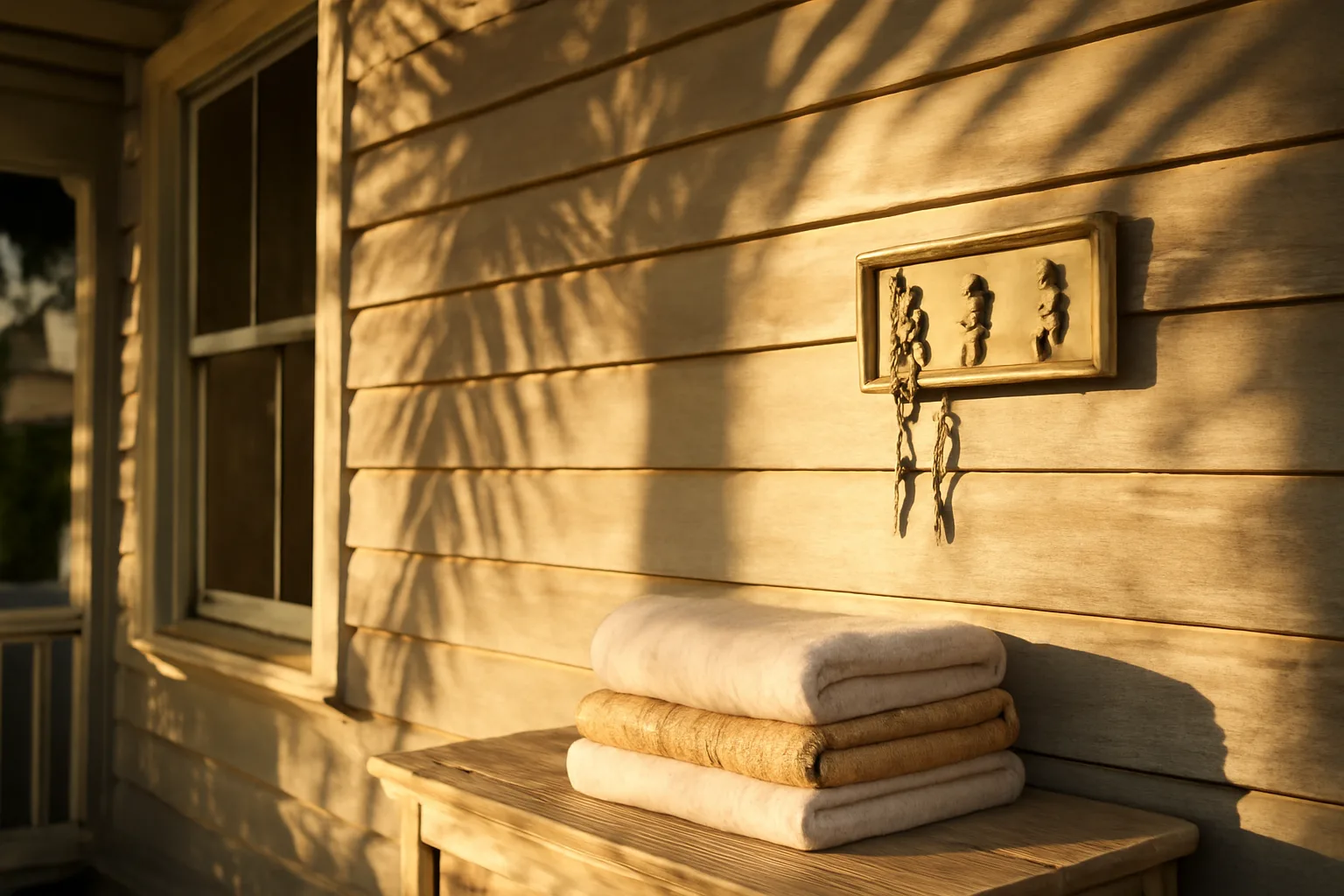 Florida vacation rental beach house porch in late afternoon sunlight