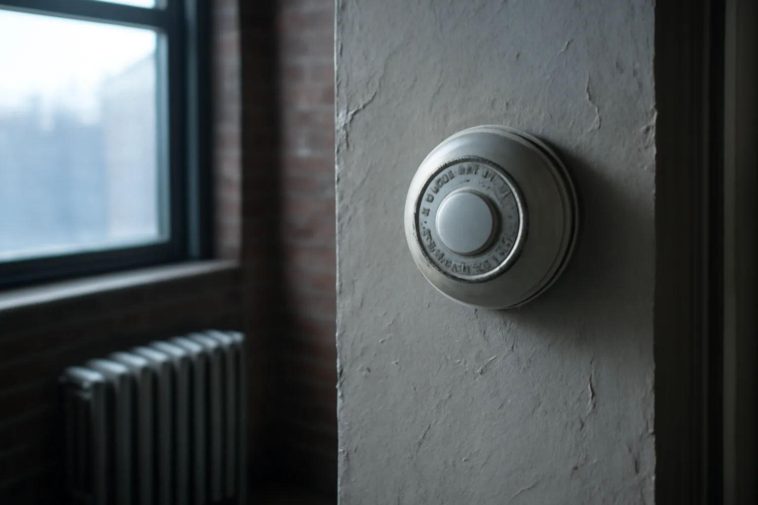 Thermostat in an apartment hallway showing Illinois landlord heat requirement compliance