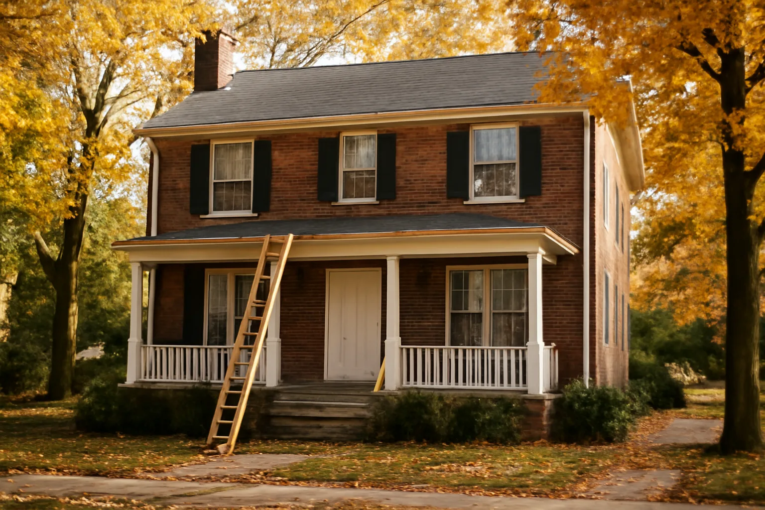 Brick rental duplex on a tree-lined street representing Shaker Heights rental registration compliance