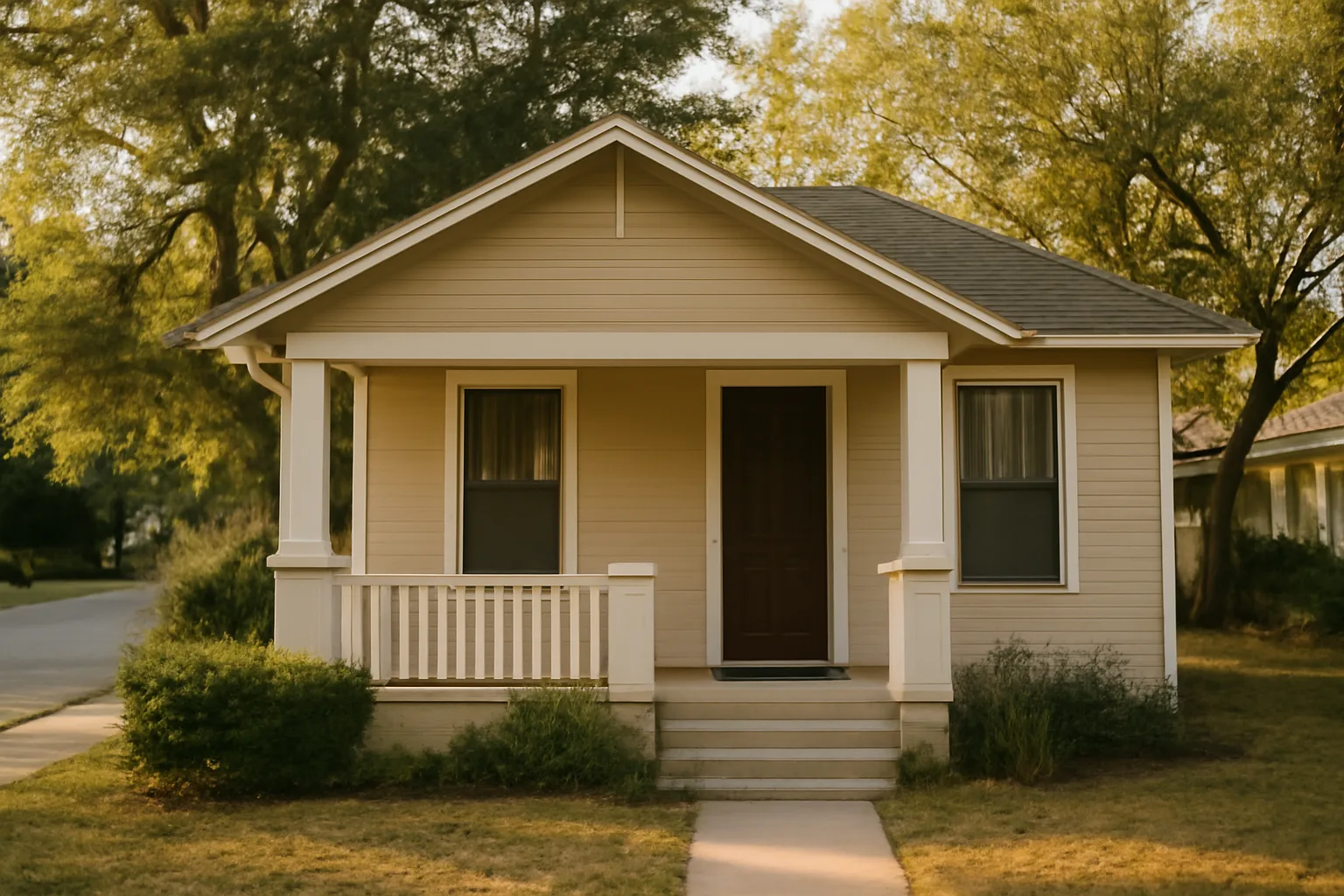 Austin bungalow rental home with a lockbox, representing a short term rental license property