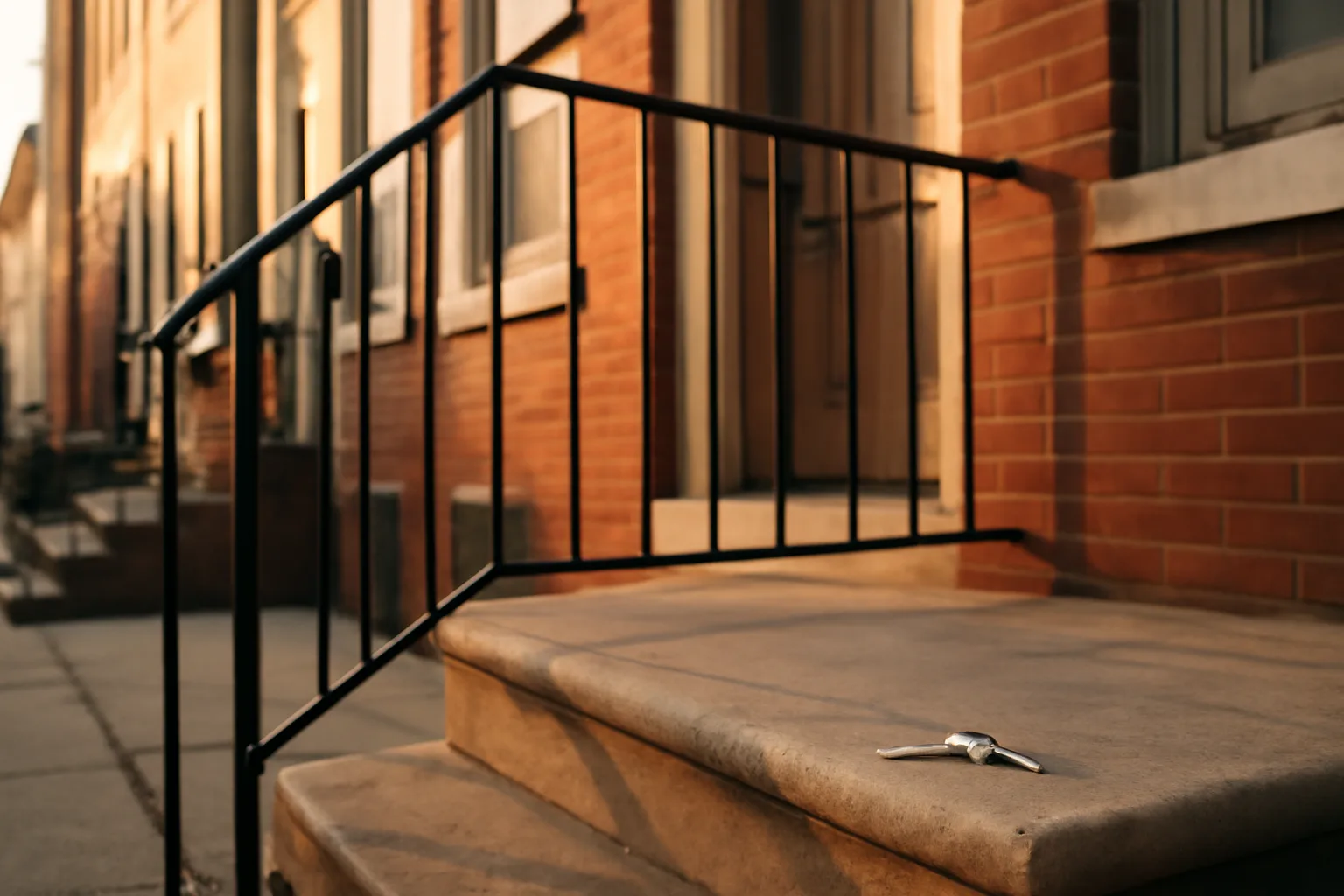 Baltimore rowhouse porch steps representing a short term rental license Maryland property
