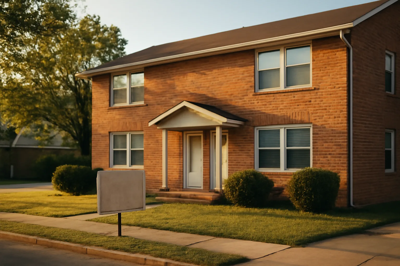 Suburban rental duplex exterior representing landlord rules on accepting Section 8 vouchers