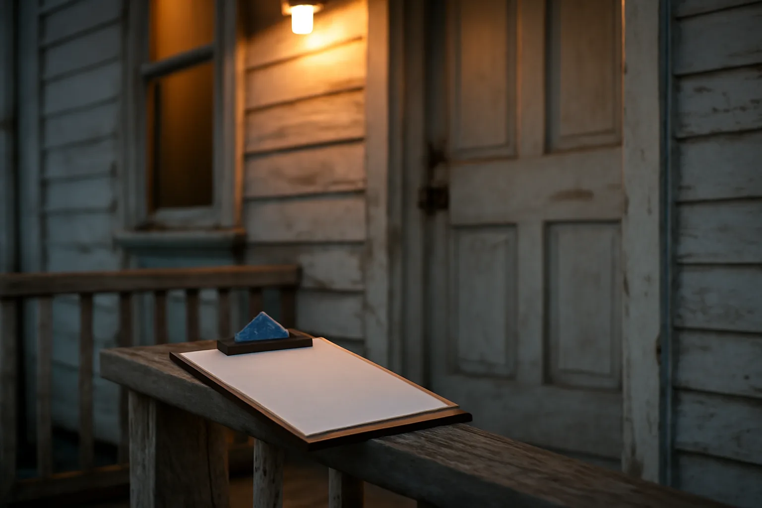 Duplex porch at dusk representing rental license and eviction compliance questions