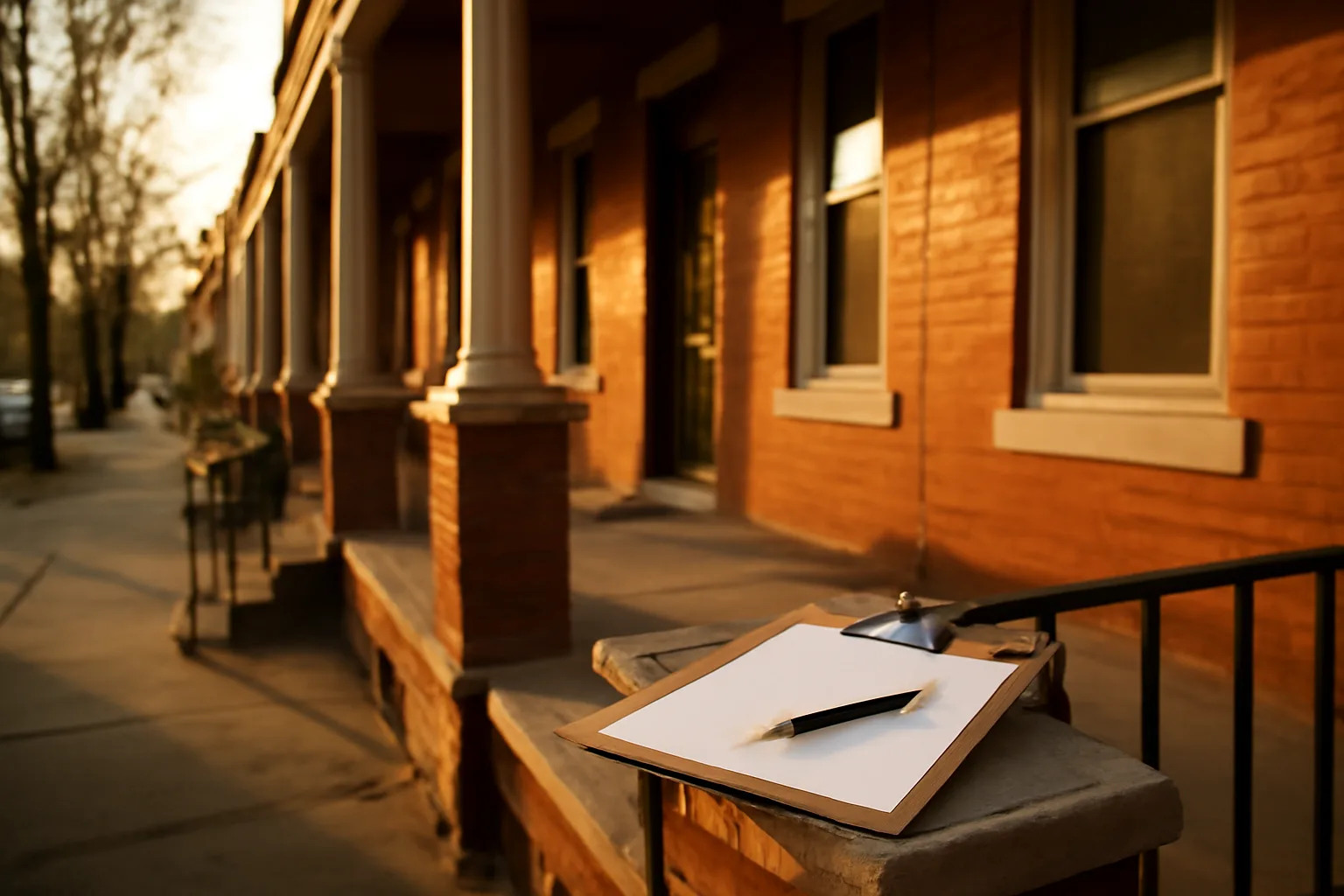 Philadelphia rowhouse porch scene representing rental license and inspection prep