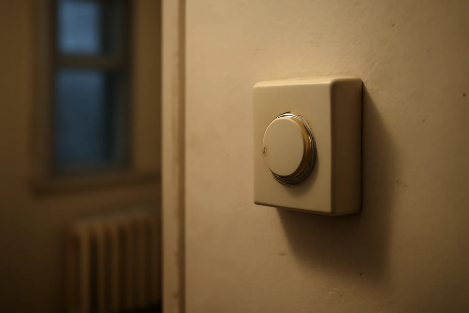Apartment thermostat and radiator showing whether landlord must provide heat