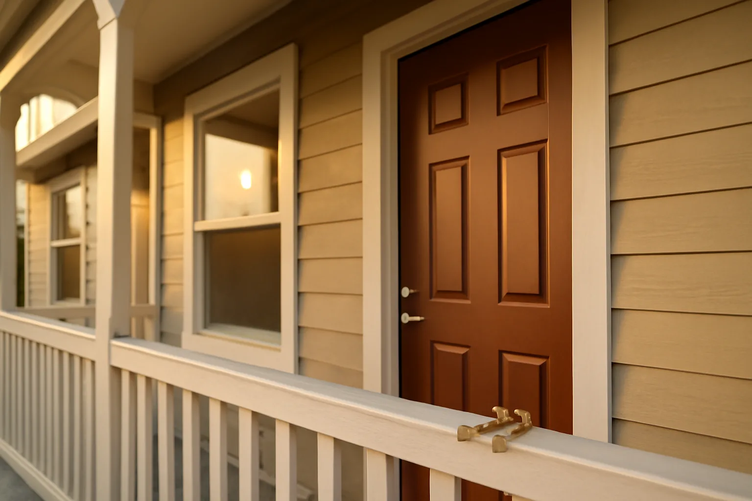 Duplex rental property exterior with porch and door, representing a landlord license requirement