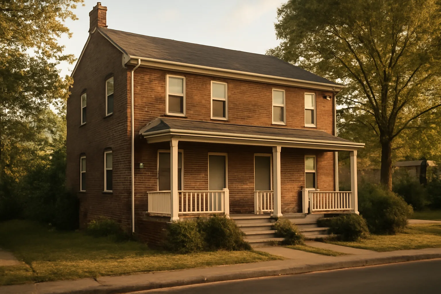 Brick duplex rental property on a quiet Virginia street, relevant to Virginia landlord tenant act rules